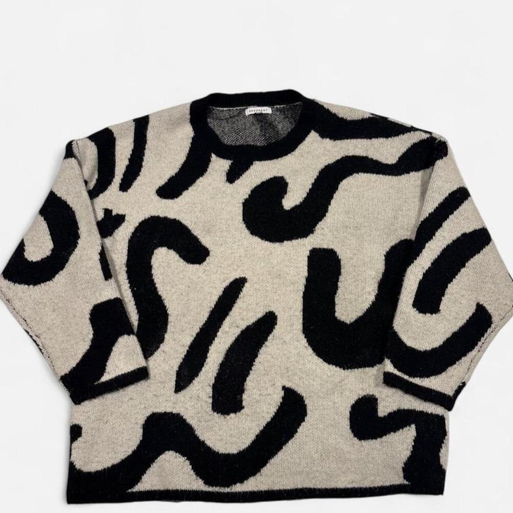 Crescent abstract knit sweater xs